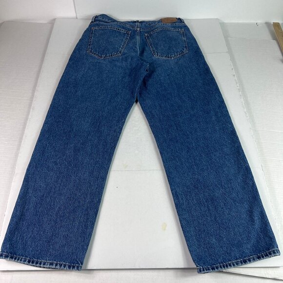 Madewell Jeans Women 32x28* Low Slung Straight High Rise Blue Faded Denim Tag 28 - Picture 9 of 16